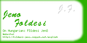 jeno foldesi business card